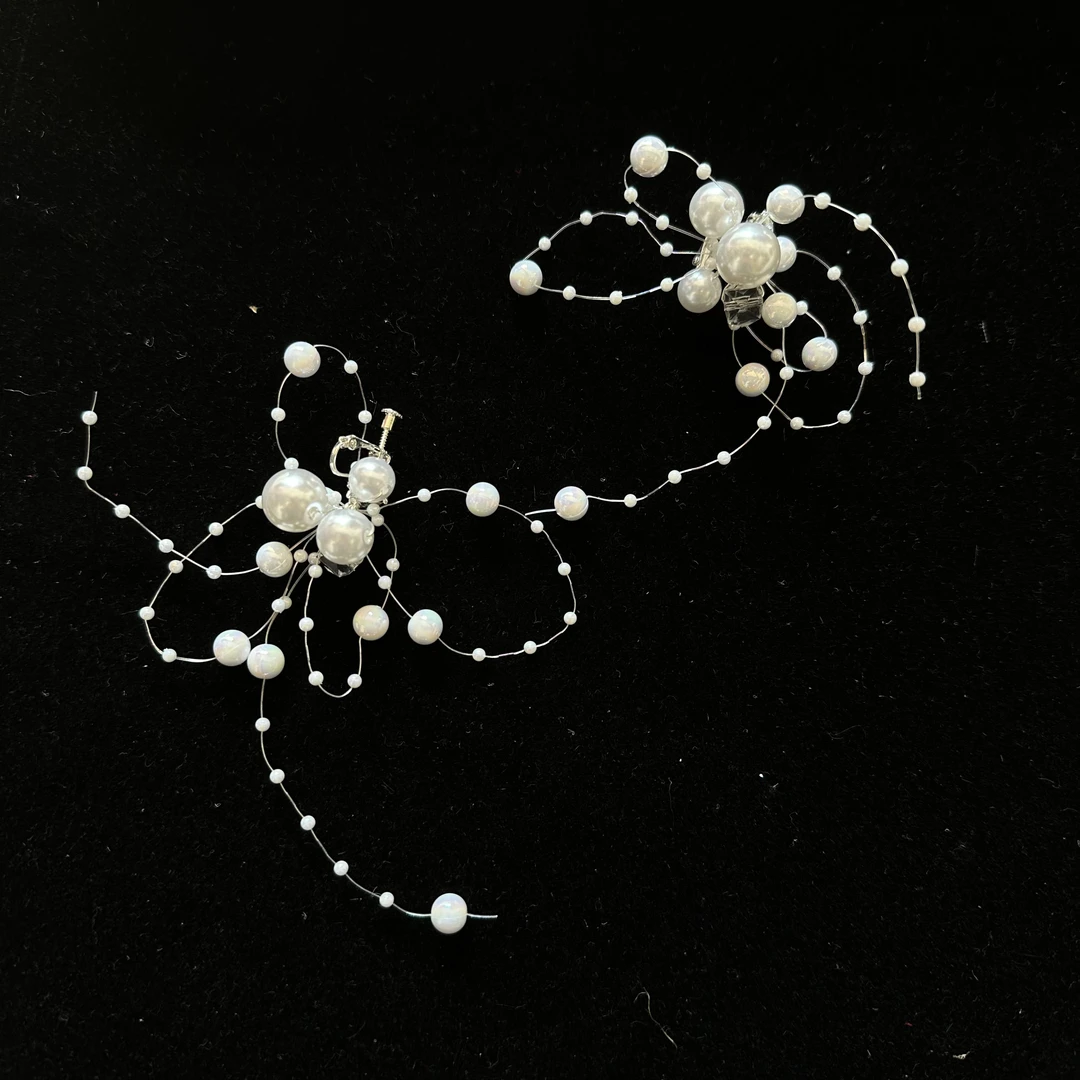 F1093喜看原创精致串珠新娘耳饰时尚饰品