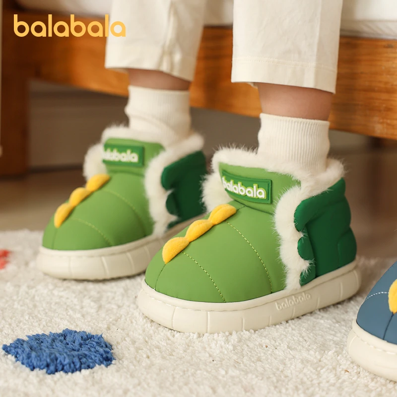 儿童棉鞋冬季宝宝室内包跟防水保暖恐龙雪地靴秋冬厚底