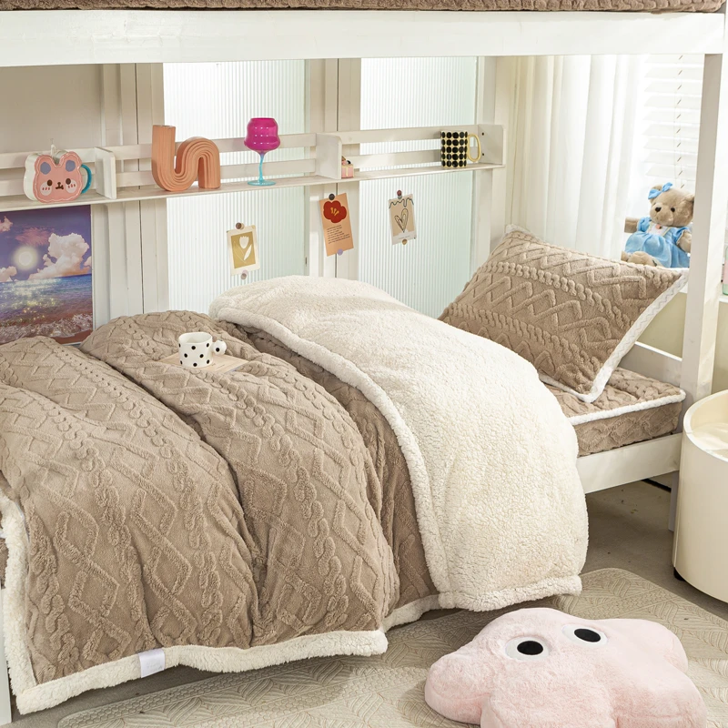 【加绒被套】冬季学生牛奶绒被套单件加厚冬天珊瑚绒法兰绒被罩单人