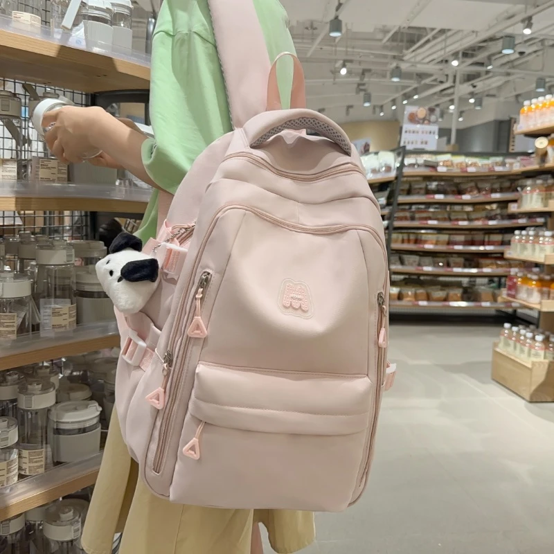 书包女生高中大学生高颜值大容量背包小学初中生减负轻便双肩包潮