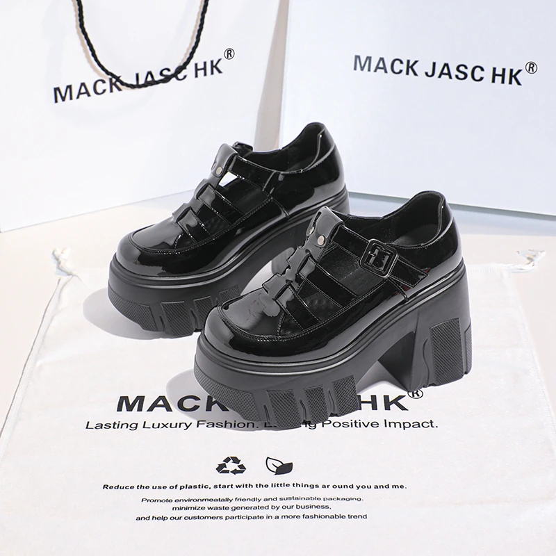 香港MACKJASCHK小个子11CM凉鞋女2024夏季新款厚底透气镂空单鞋女