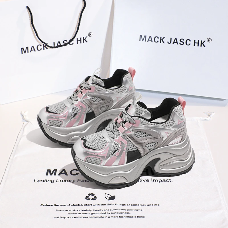 香港HK欧货老爹鞋女2024秋季新款网红厚底内增高11CM休闲运动鞋子