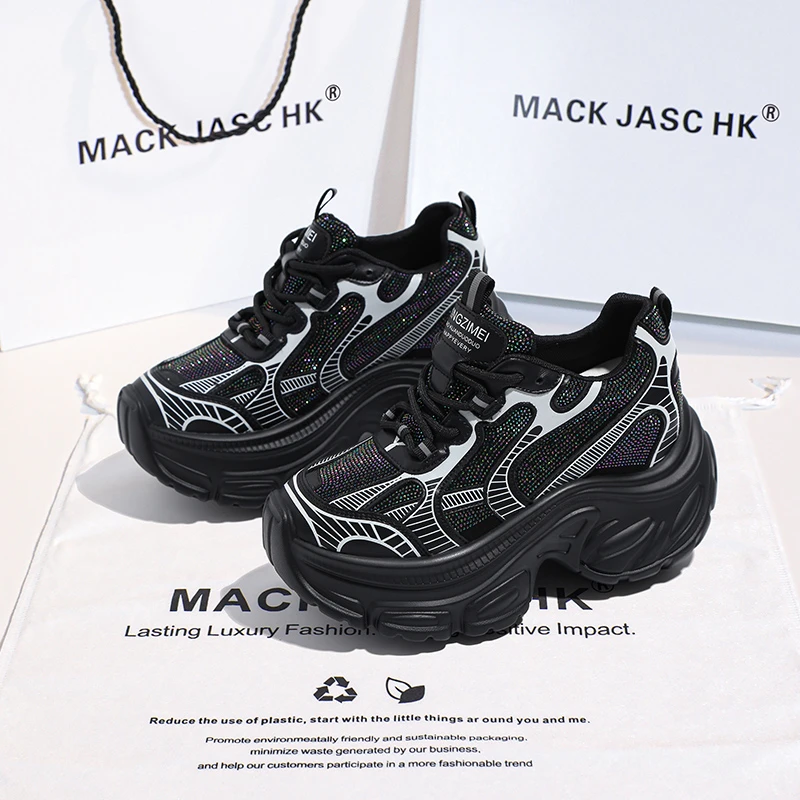 香港MACKJASCHK欧洲站老爹鞋女2024夏秋季新款厚底内增高时尚女鞋