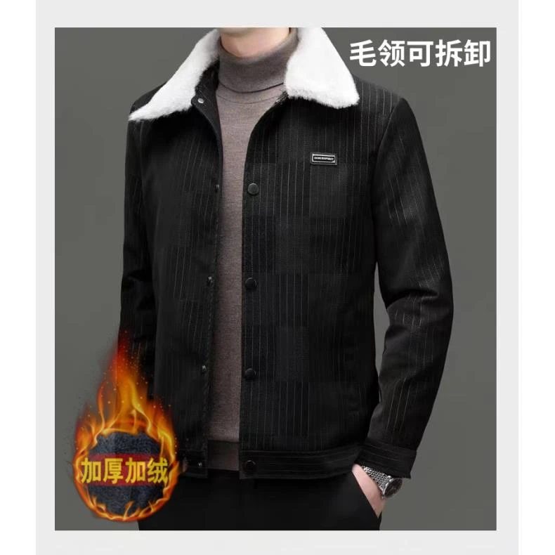 030-2023冬季新款加绒保暖时尚男款宝格丽绒感皮衣