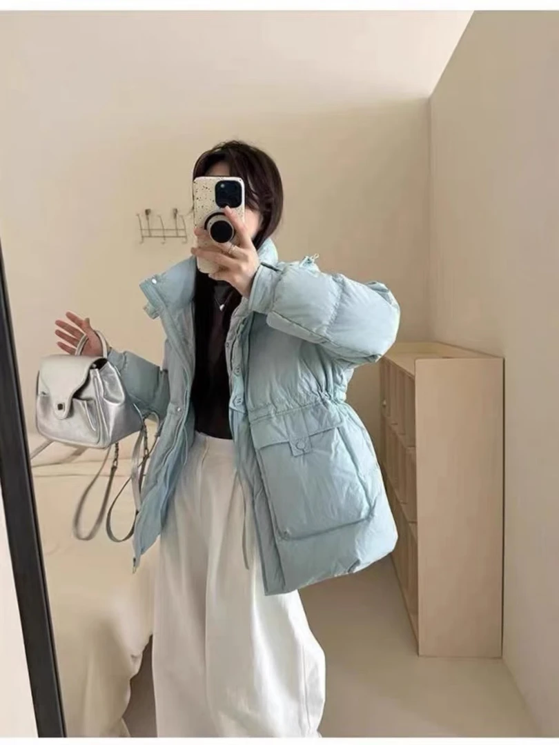 羽绒服女短款冬季宽松小个子收腰加厚外套