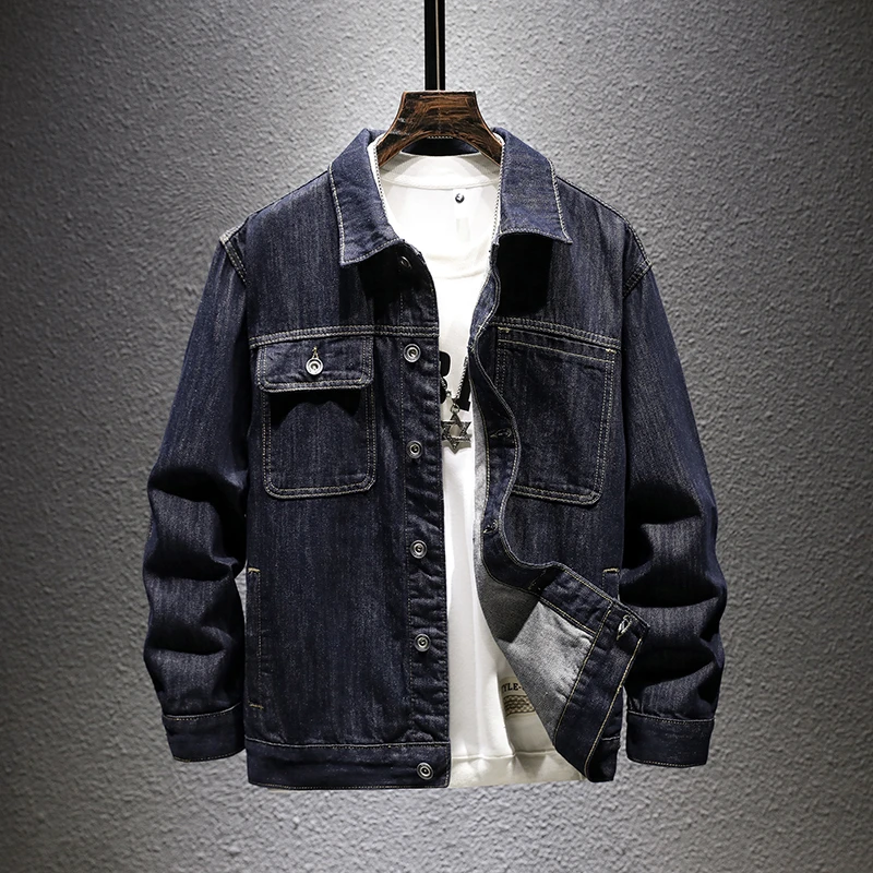 【高定系列】秋季男士经典款不对称欧美风精致百搭牛仔外套