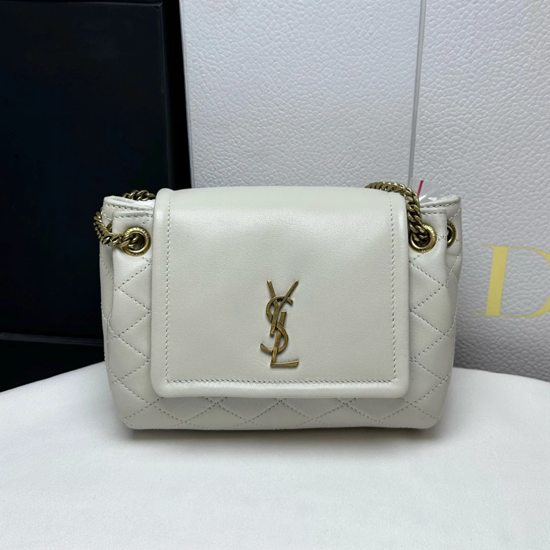 99新 YSL/圣罗兰 白金nolita mini单肩包斜挎包