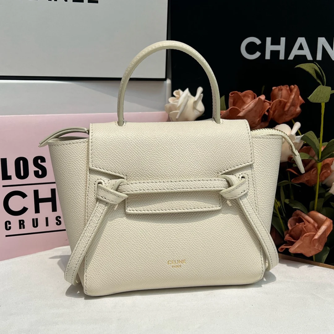 99新 Celine/思琳 白色 belt 鲶鱼包 pico手提包斜挎包