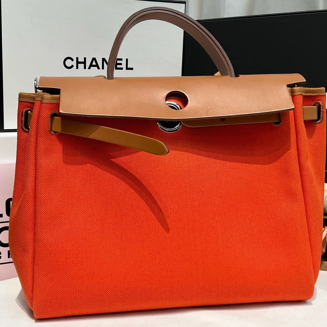 99新 Hermes/爱马仕 爱马仕橙herbag31时尚百搭单肩斜挎包