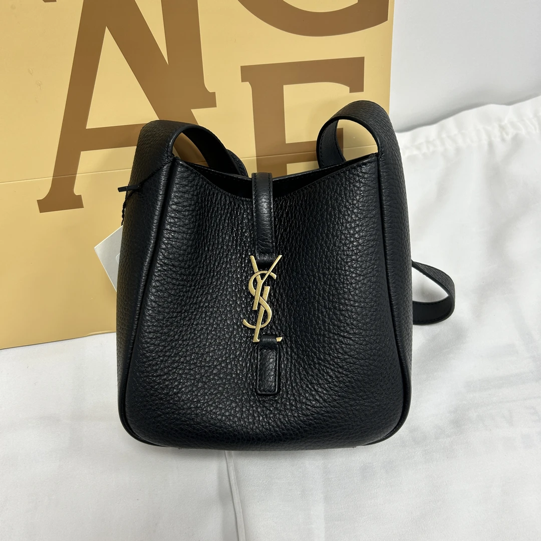 99新 YSL/圣罗兰 黑金hobo腋下包mini时尚经典单肩腋下包