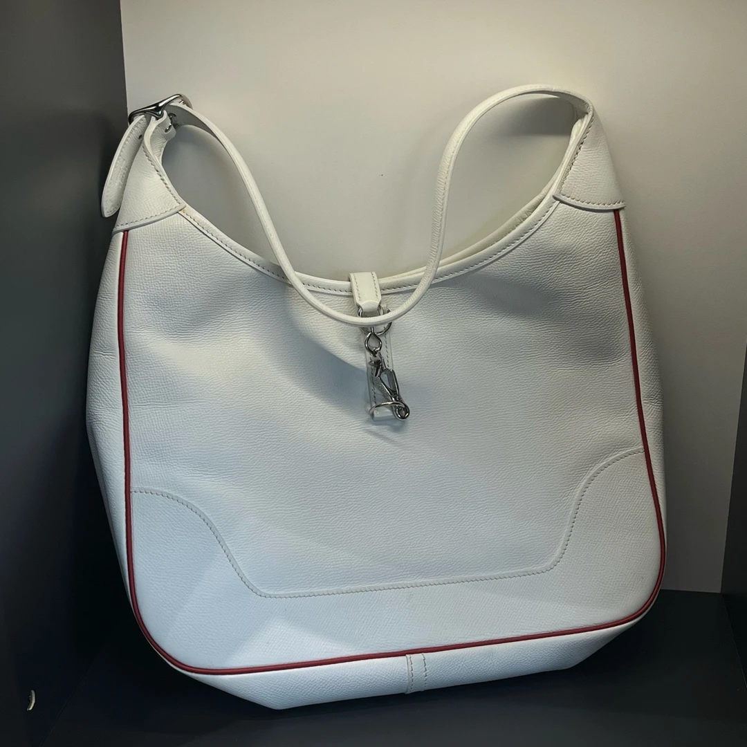 95新 Hermes/爱马仕 中古白色trim单肩包时尚百搭休闲拼色斜挎包