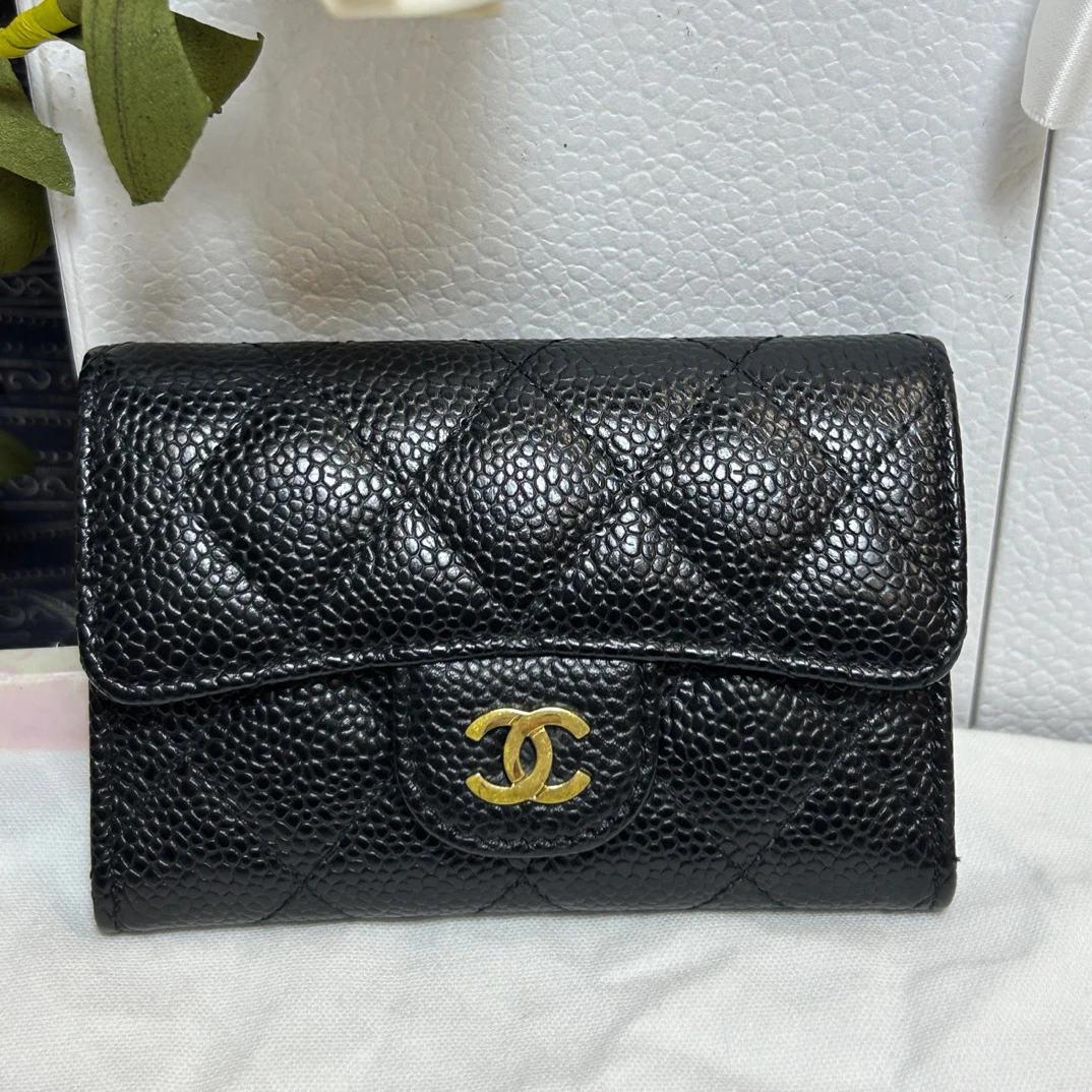 99新 Chanel/香奈儿 黑金CF卡包经典百搭