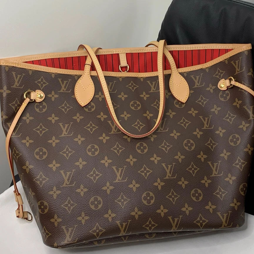 95新 LouisVuitton/路易威登 经典老花never full中号托特包女款