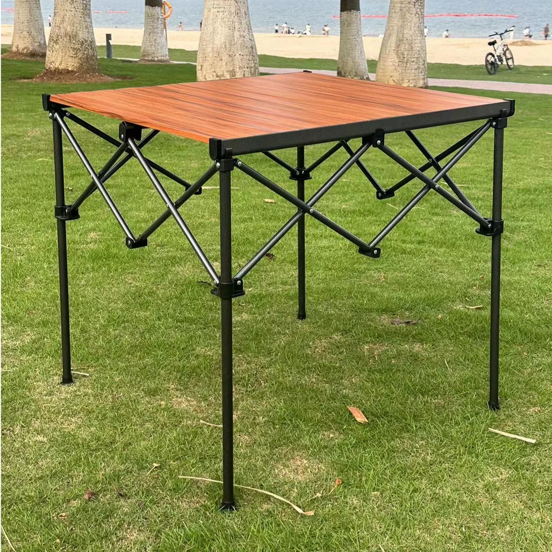 便携户外露营桌子麻将桌牌桌围炉煮茶方桌铝合金折叠掼蛋桌可升降