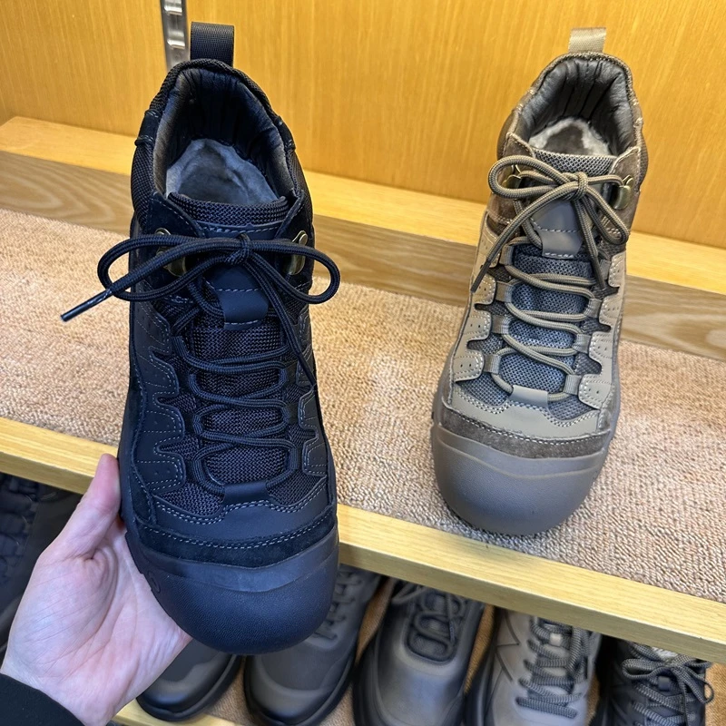 9885(大棉)男士冬季户外真皮加绒萌丑城市休闲运动徒步户外登山鞋