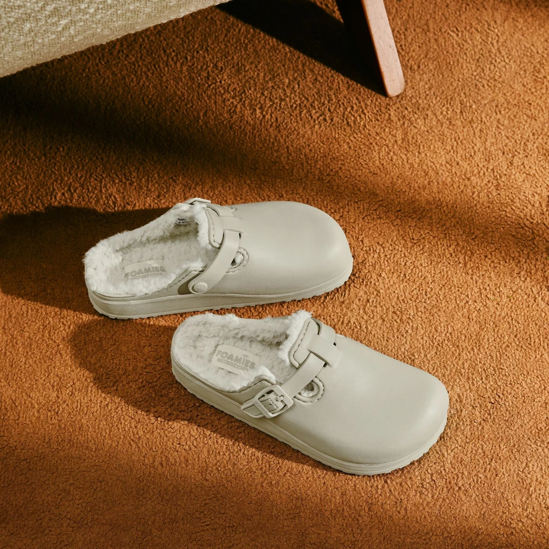 秋冬女一脚蹬加绒拖鞋室内保暖软底外穿拖鞋勃肯鞋111313