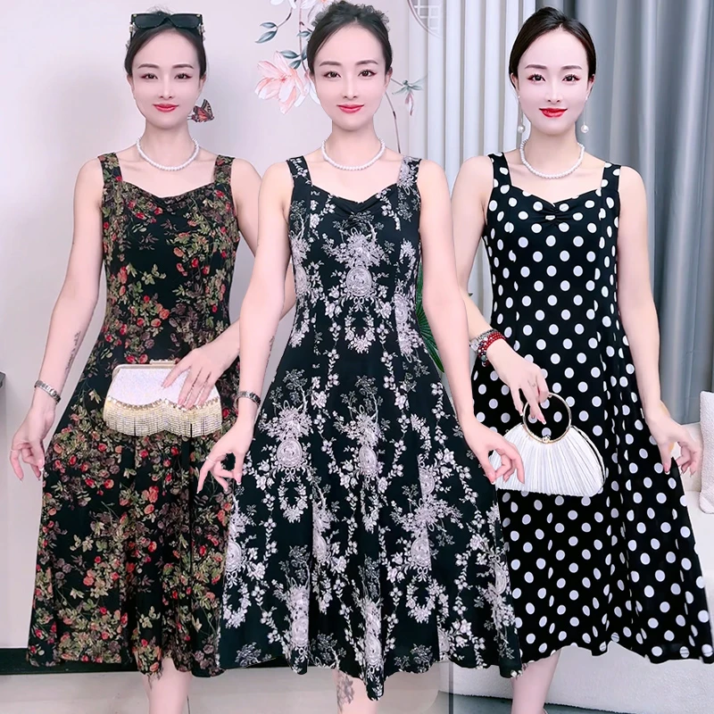 碎花吊带裙子女款爆款2025新款夏季背心连衣裙高级感显瘦百搭打底