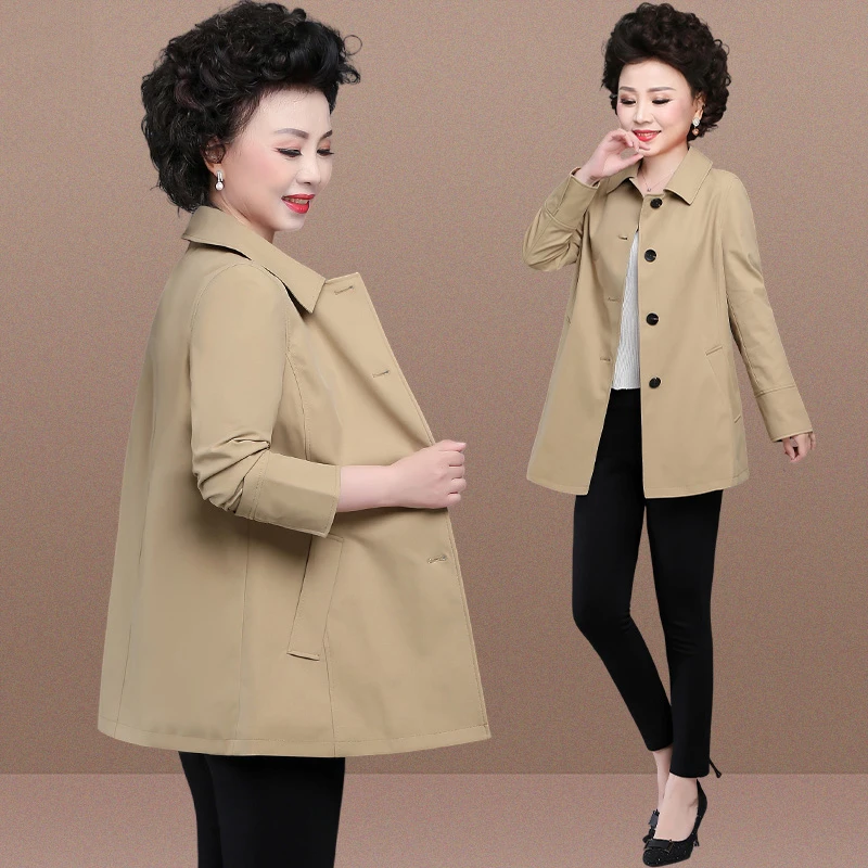 中老年妈妈秋装休闲风衣外套2025新款洋气中年女装40岁50春秋上衣