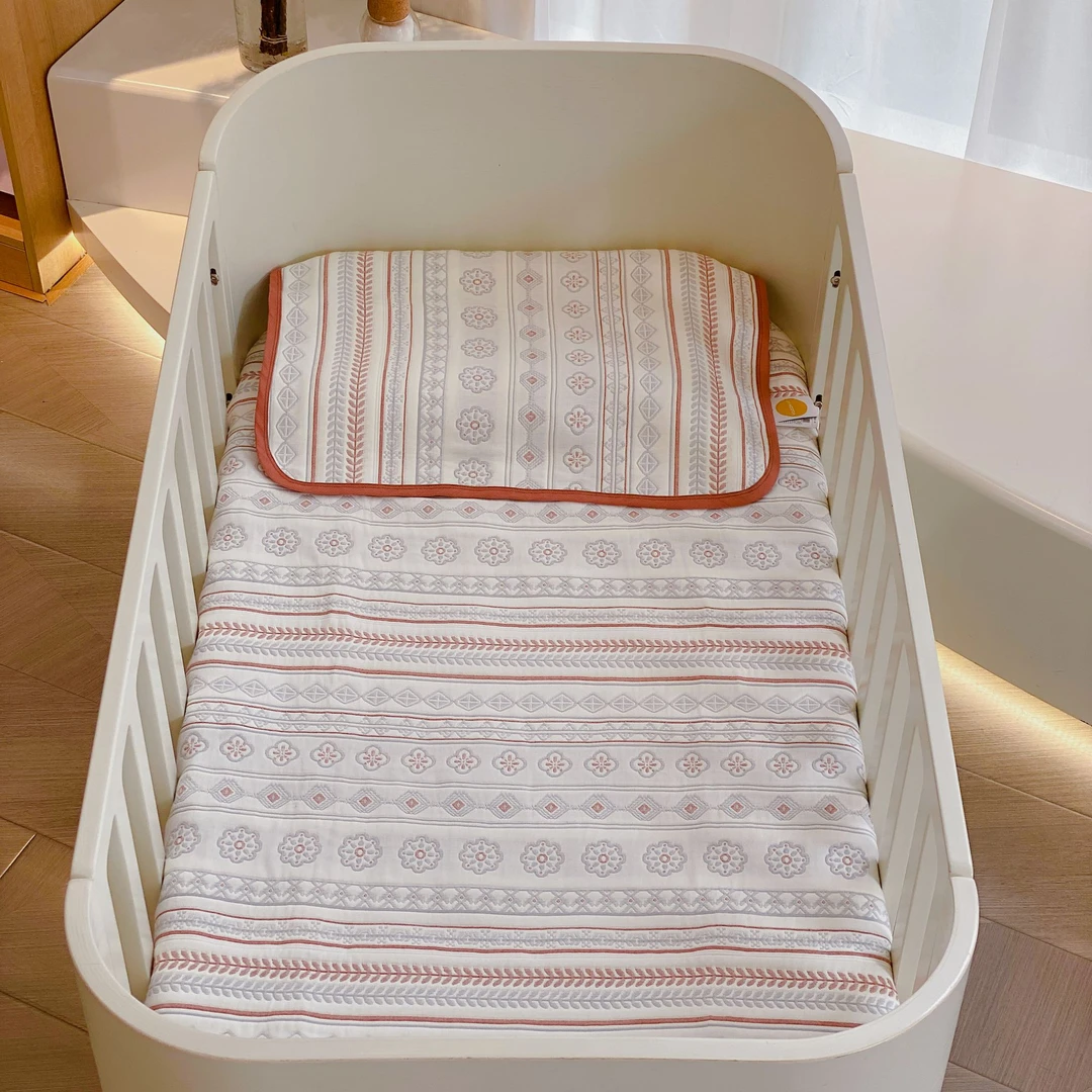 雅赞【婴儿纱布软凉席】纯棉新生儿 宝宝 透气 吸汗幼儿园 A类