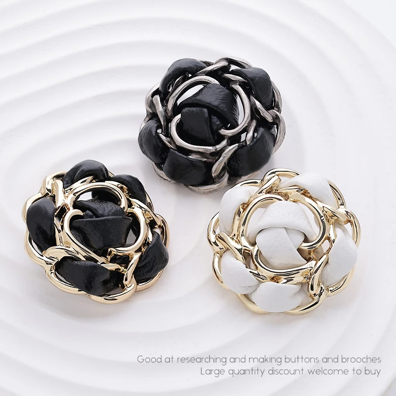 小香风纽扣复古轻奢花朵手工金属扣手工编织纽扣外套毛呢扣子