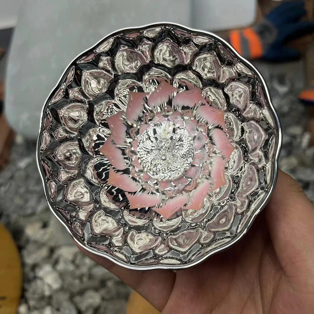 手工茶器 冰清玉洁银龙杯