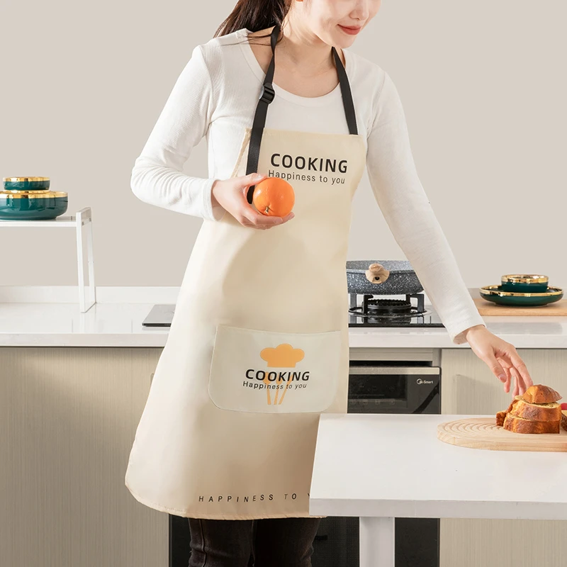 时尚奶油风围裙家用厨房2023新款网红法式洋气罩衣女做饭专用