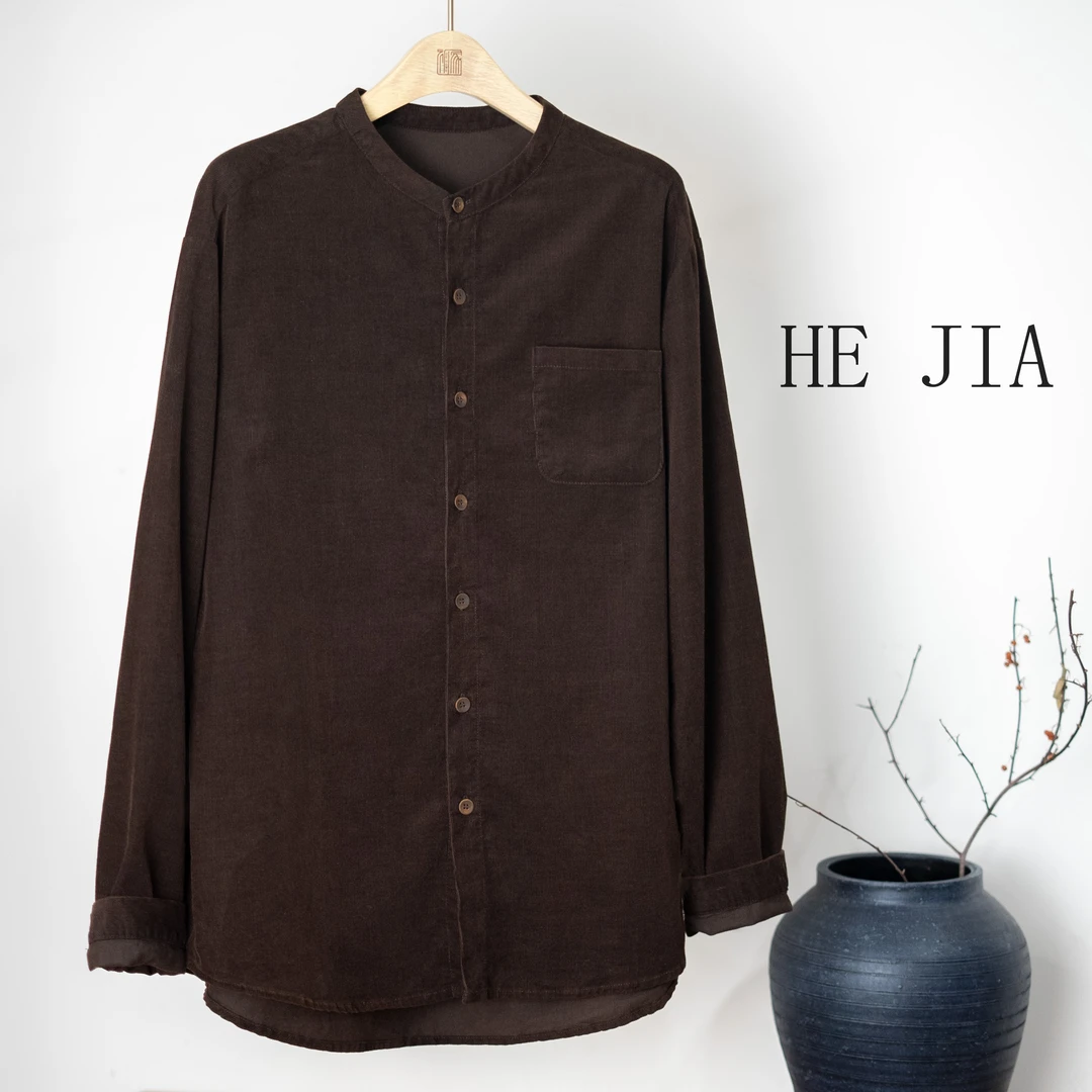 和家2024新款女装原宿风净版单排扣通勤休闲衬衫-240825