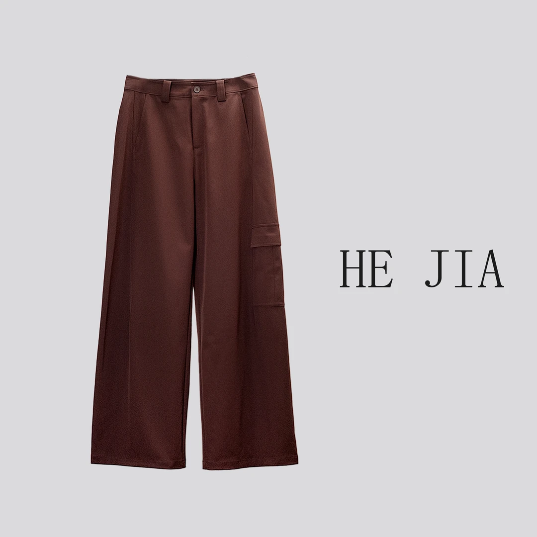 和家2024新款女装大口袋休闲显瘦显高工装裤-66813