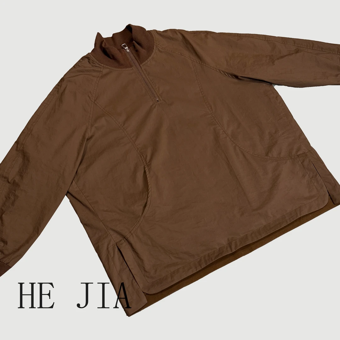 和家2025新款女装百搭叠穿半拉链侧开叉加绒打底衫