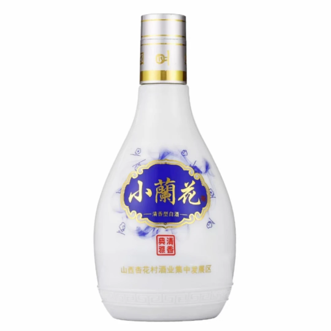 杏雕阑山西杏花村产地小蘭花酒53度475mlX4瓶清香型白酒