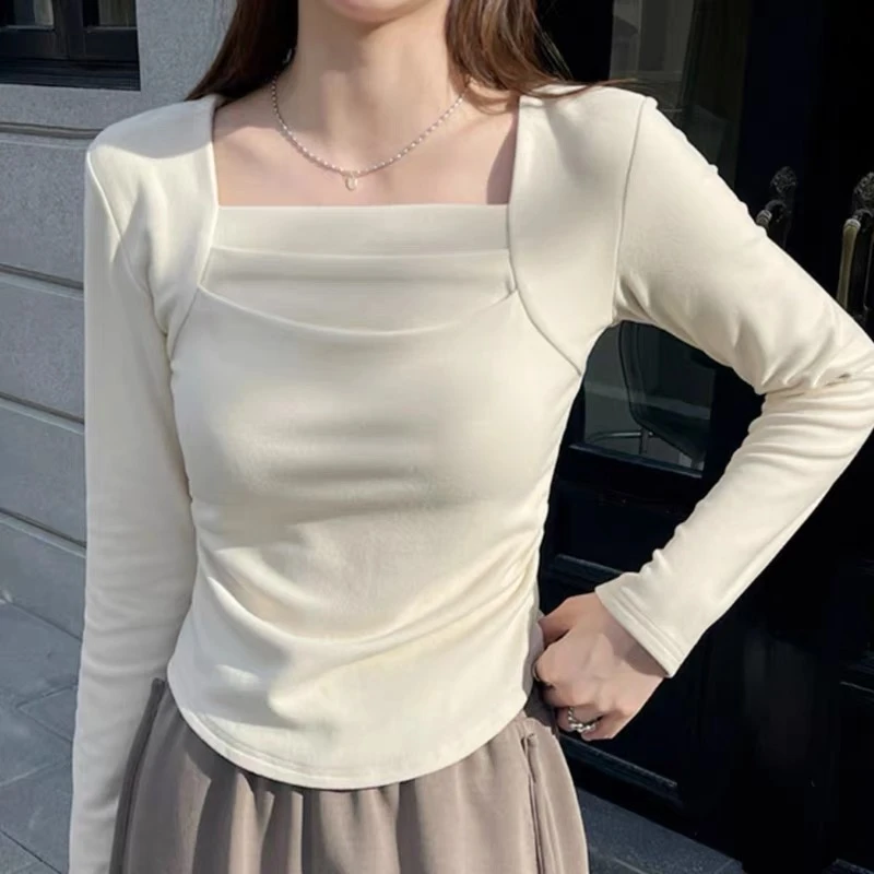 小众打底衫女秋冬2025新款德绒加绒保暖内搭外穿修身显瘦长袖上衣