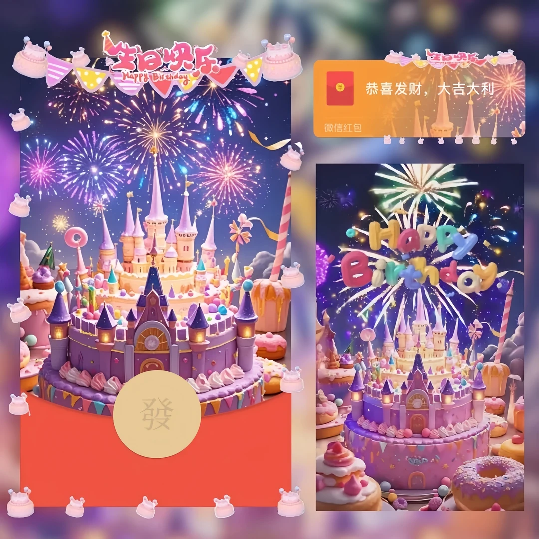 【生日快乐】红包动态封面生日祝福浪漫仪式感情侣红包定制
