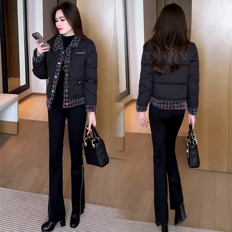 小香风短款棉服女2024冬季新款洋气显瘦轻薄时尚保暖棉衣外套棉袄