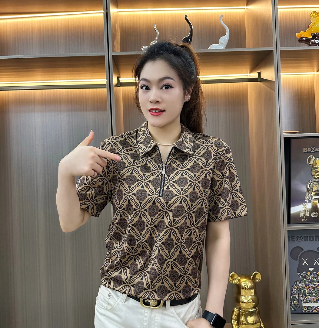 男士个性拼色时尚帅气夏季半拉链经典轻奢Polo衫百搭高品质短8516