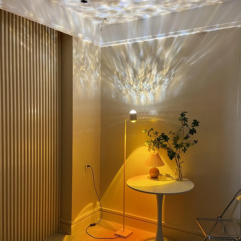 水波纹氛围灯直播间装饰灯客厅沙发旁落地灯卧室旋转日不落夕阳灯