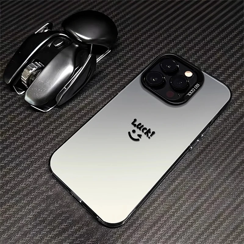 适用苹果15promax手机壳14pro黑色笑脸iphone13彩绘12P彩16ProMax