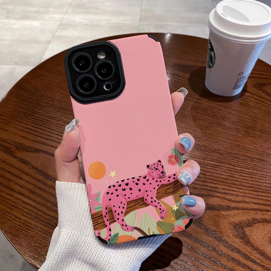 可爱豹子14promax简约适用苹果15promax创意15防摔iPhone16ProMax