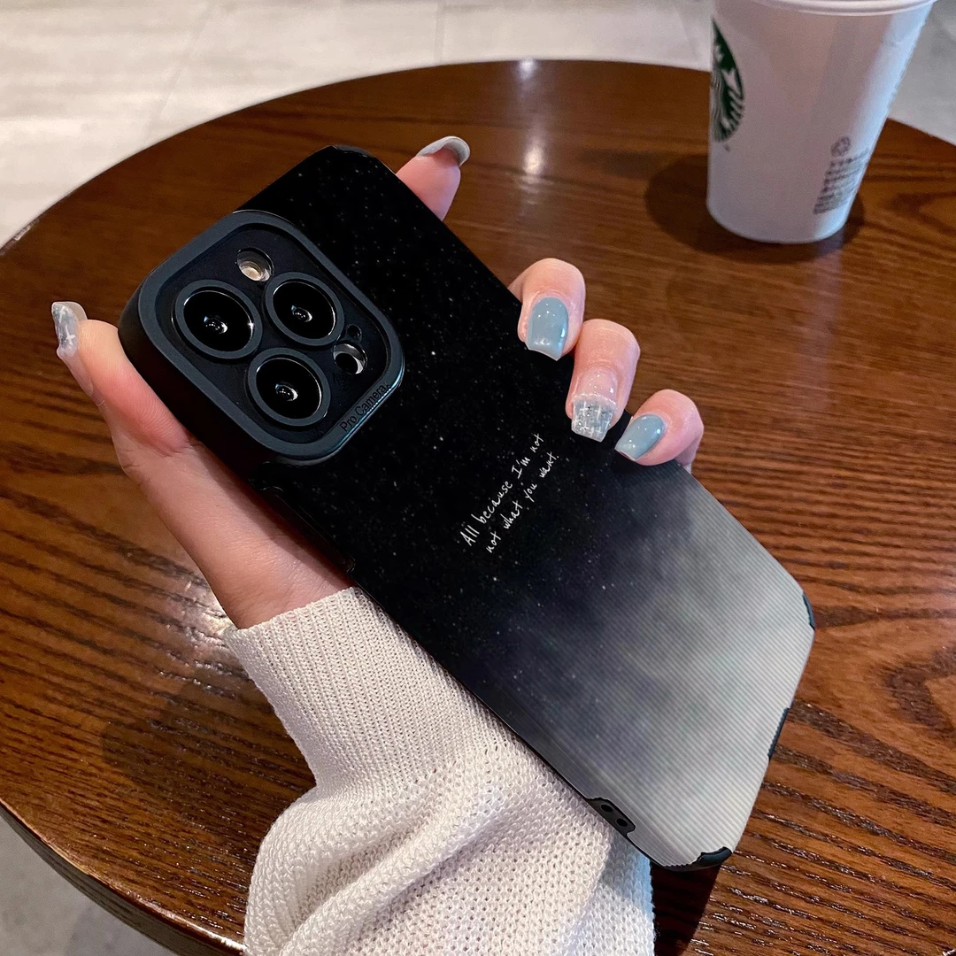 适用苹果15promax手机壳夜空英文14pro简约iPhone13Pro全16ProMax
