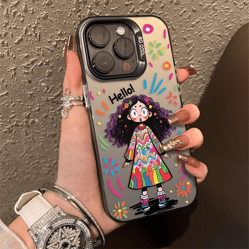 苹果15promax手机壳14pro小女孩13pm彩银iphone12新款11卡通plus