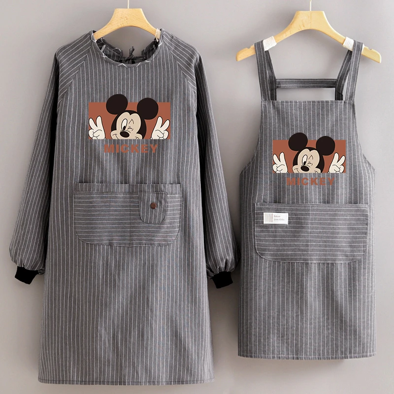 防污透气耐脏棉布长袖围裙厨房家用2023新款罩衣女工作服餐饮专用