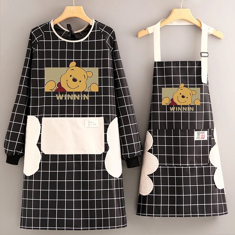 长袖罩衣防水防油围裙定制logo印字女家用厨房餐饮专用工作服围腰