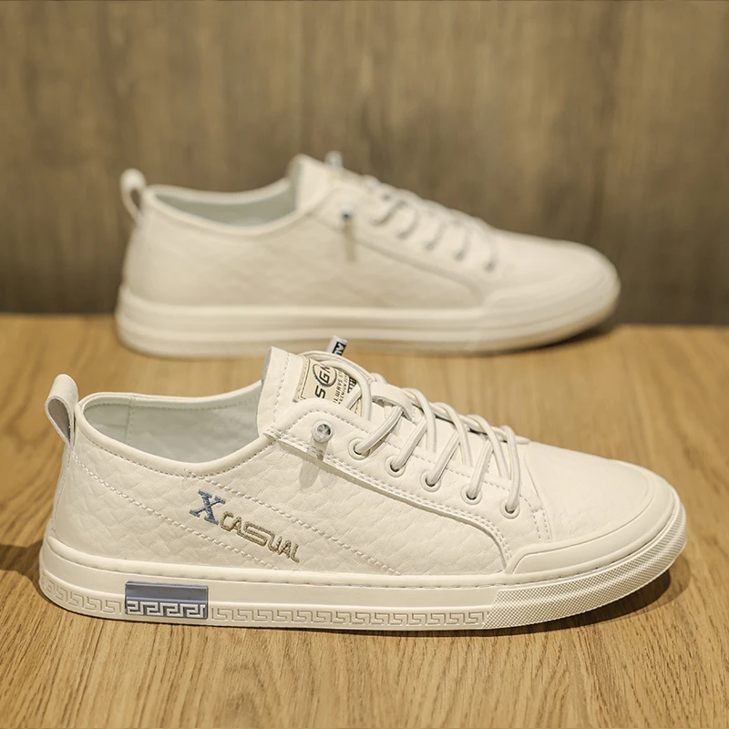 欧洲站男鞋2025春秋刺绣西装板鞋英伦休闲皮鞋潮牌四季鞋子小白鞋