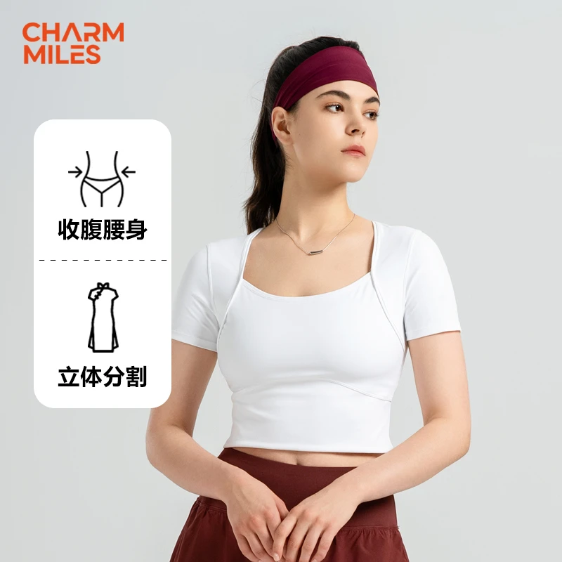 CHARM MILES【直播】夏季百搭外搭小短T显瘦透气弹力速干短袖T恤42