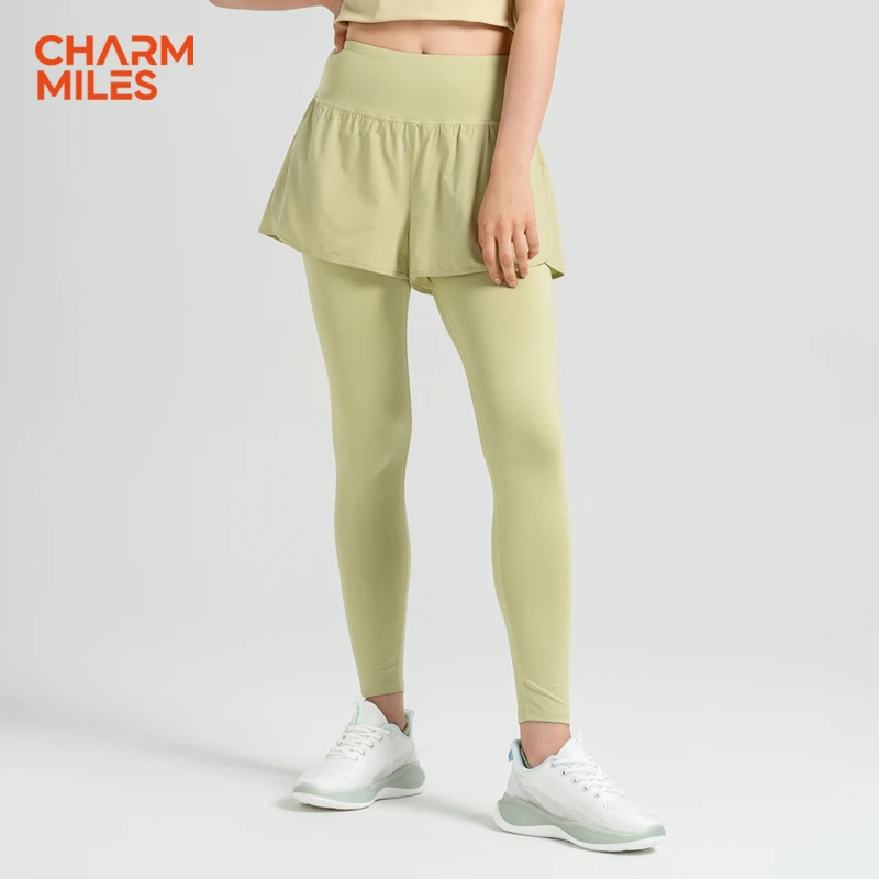 CHARM MILES高腰运动弹力训练假两件健身瑜伽提臀瑜伽鲨鱼裤008