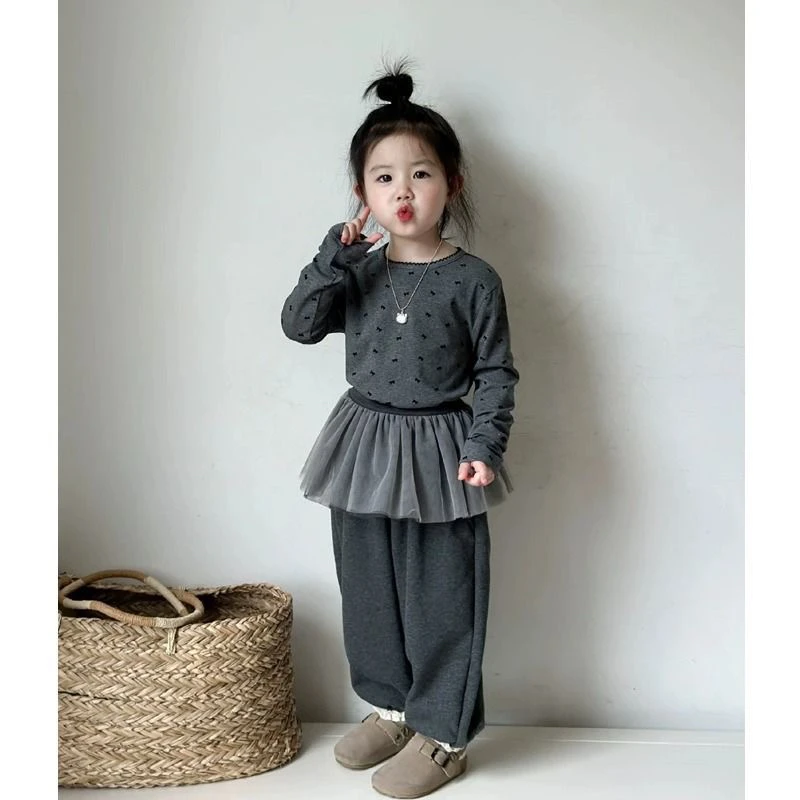 童装秋季女童蓬蓬裙屁帘卫裤卫裤两件套打底花边套装春秋潮流c
