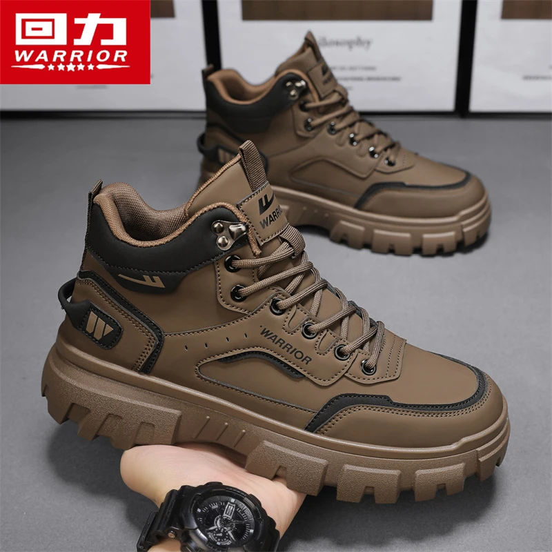 回力高帮马丁靴男款2024新款秋季运动鞋子男士防滑耐磨徒步登山鞋