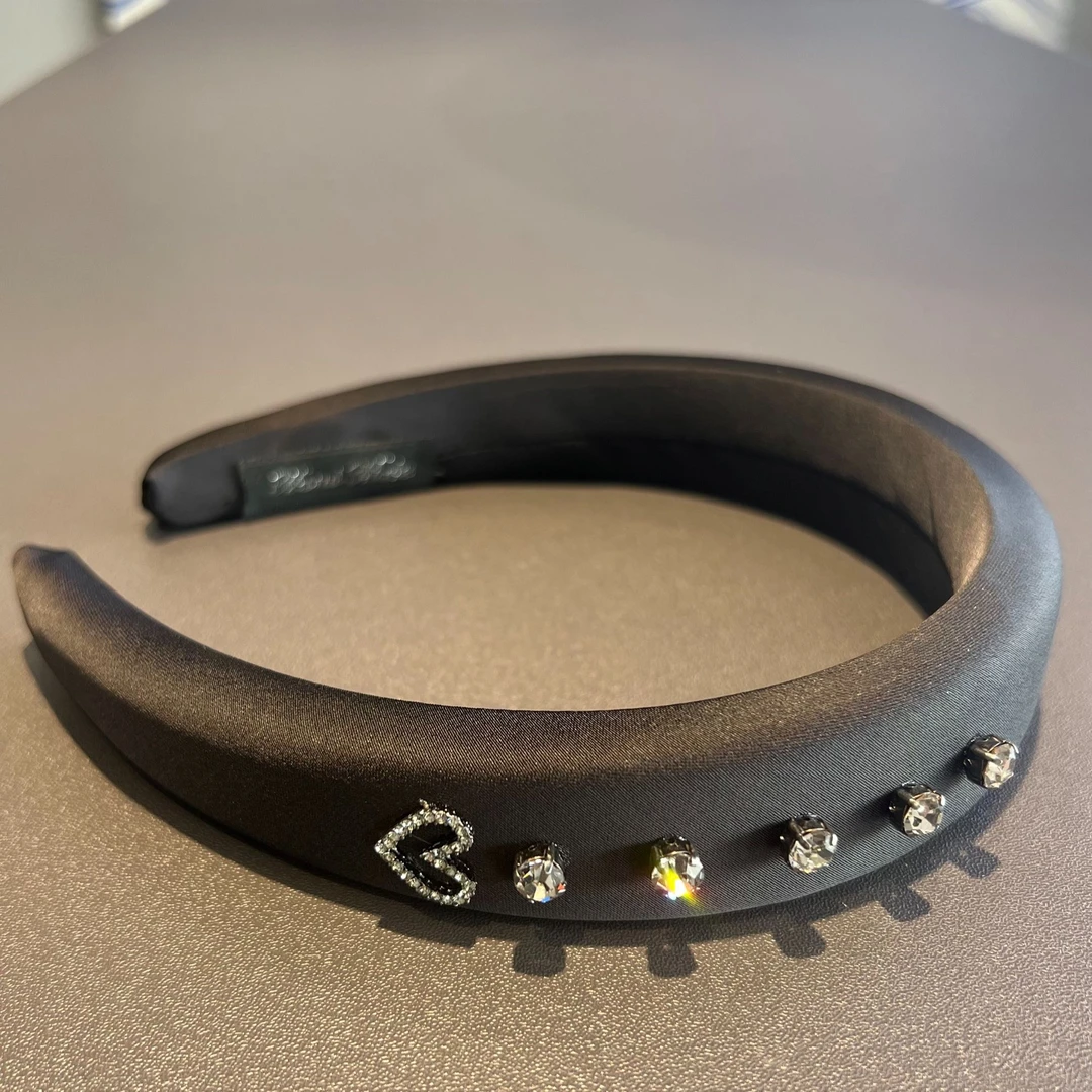 韩国星星缎面发箍海绵高颅顶头箍时髦设计niss头箍高颅顶洋气