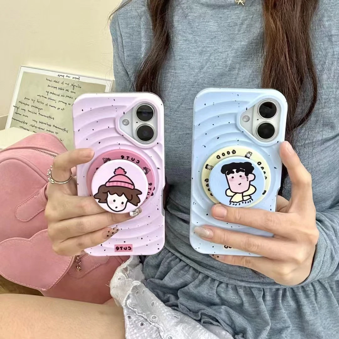 可爱美伢广志磁吸支架新款15女16/14硅胶毛绒玩具