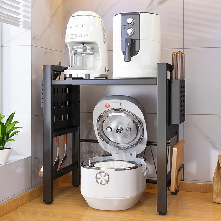 厨房电饭煲空气炸锅置物架台面多功能小家电微波炉架子烤箱收纳架