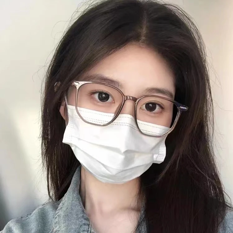 冷茶色大框近视眼镜女素颜圆脸眼睛框镜架大脸显瘦可配有度数镜片